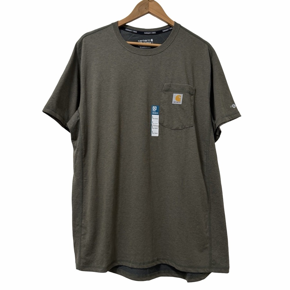 Carhartt Mens Force Relaxed Fit Short Sleeve Pocket T Shirt Size L Army Green